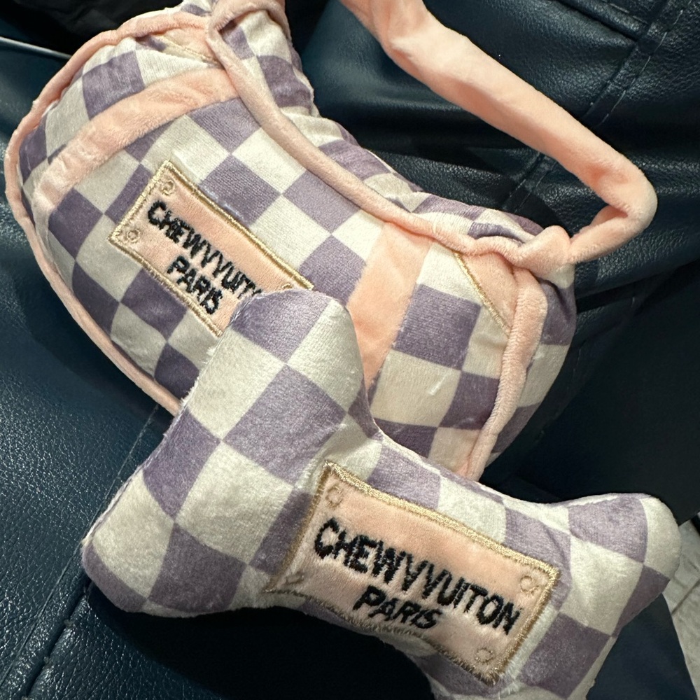 Chewy Vuiton Checkered Dog Toy